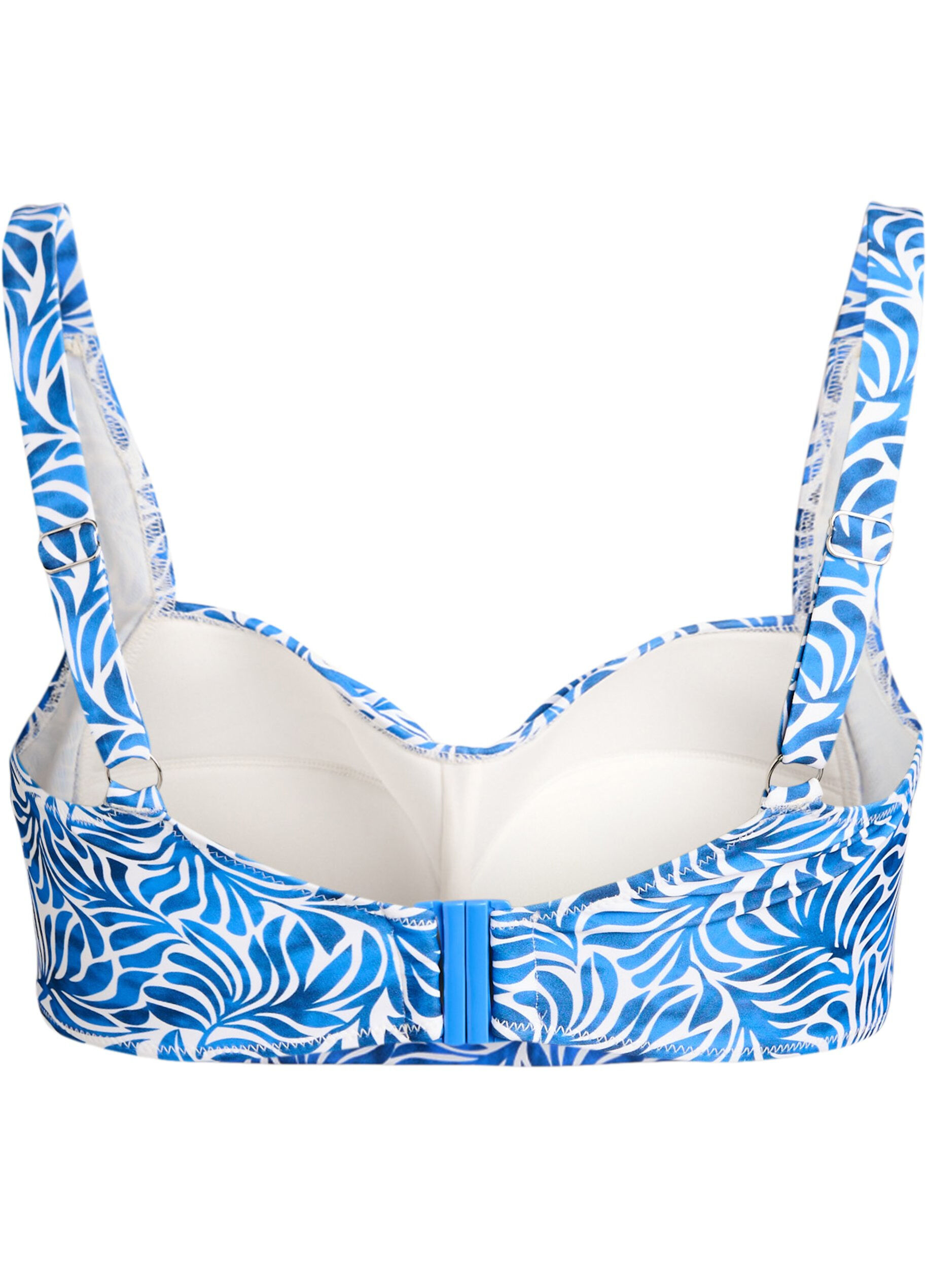 Zizzifashion Bikini top with padding and print, Blue, Packshot image number 1