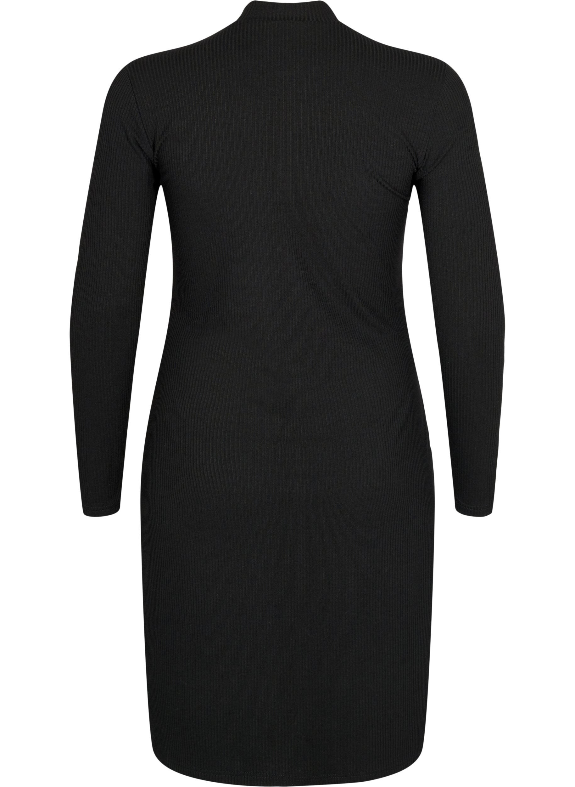 Zizzifashion Fitted dress with cut-out details, Black, Packshot image number 1