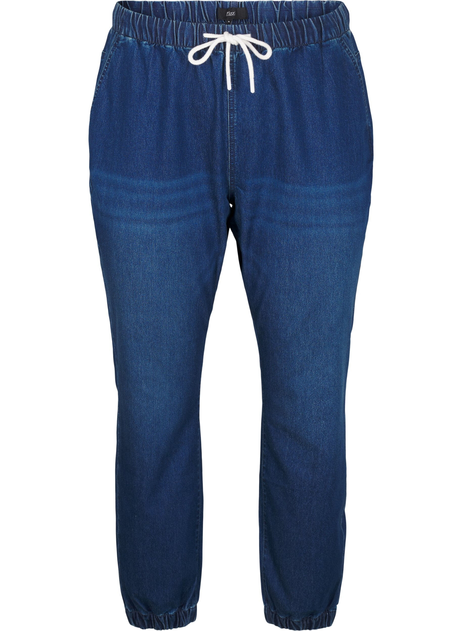 Denim joggers with pockets