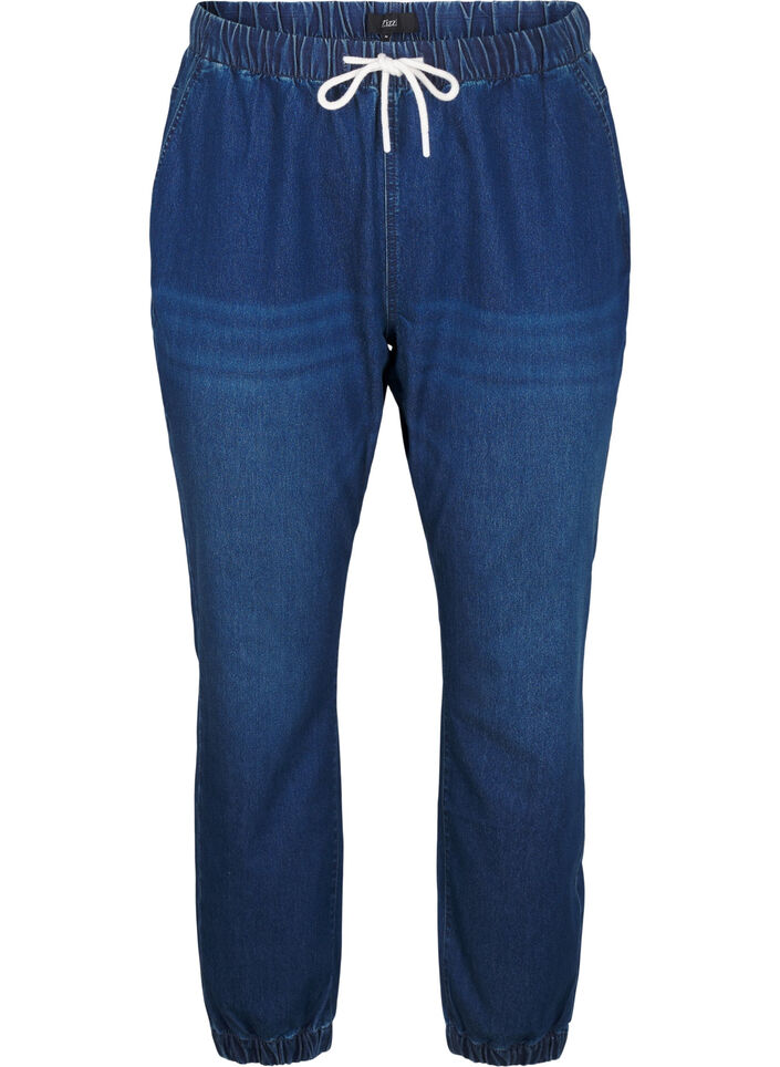 Denim joggers with pockets, Blue, Packshot image number 0