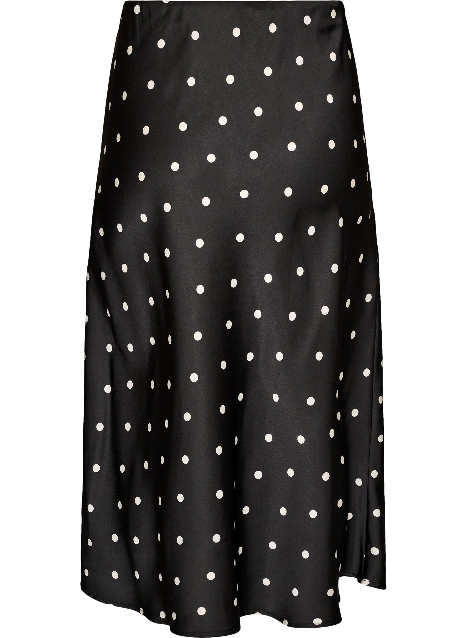 ZizzifashionSatin midi skirt, Black, Packshot image number 1