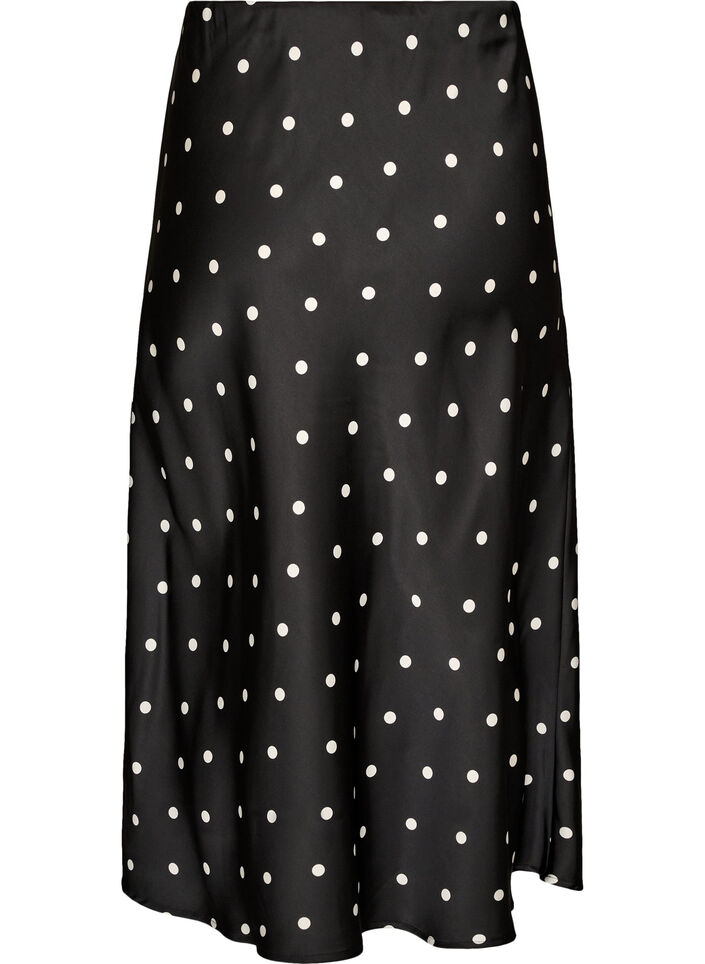 Satin midi skirt, Black, Packshot image number 1