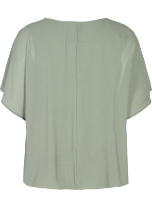 Short blouse with loose mesh sleeves, Agave Green, Packshot image number 1
