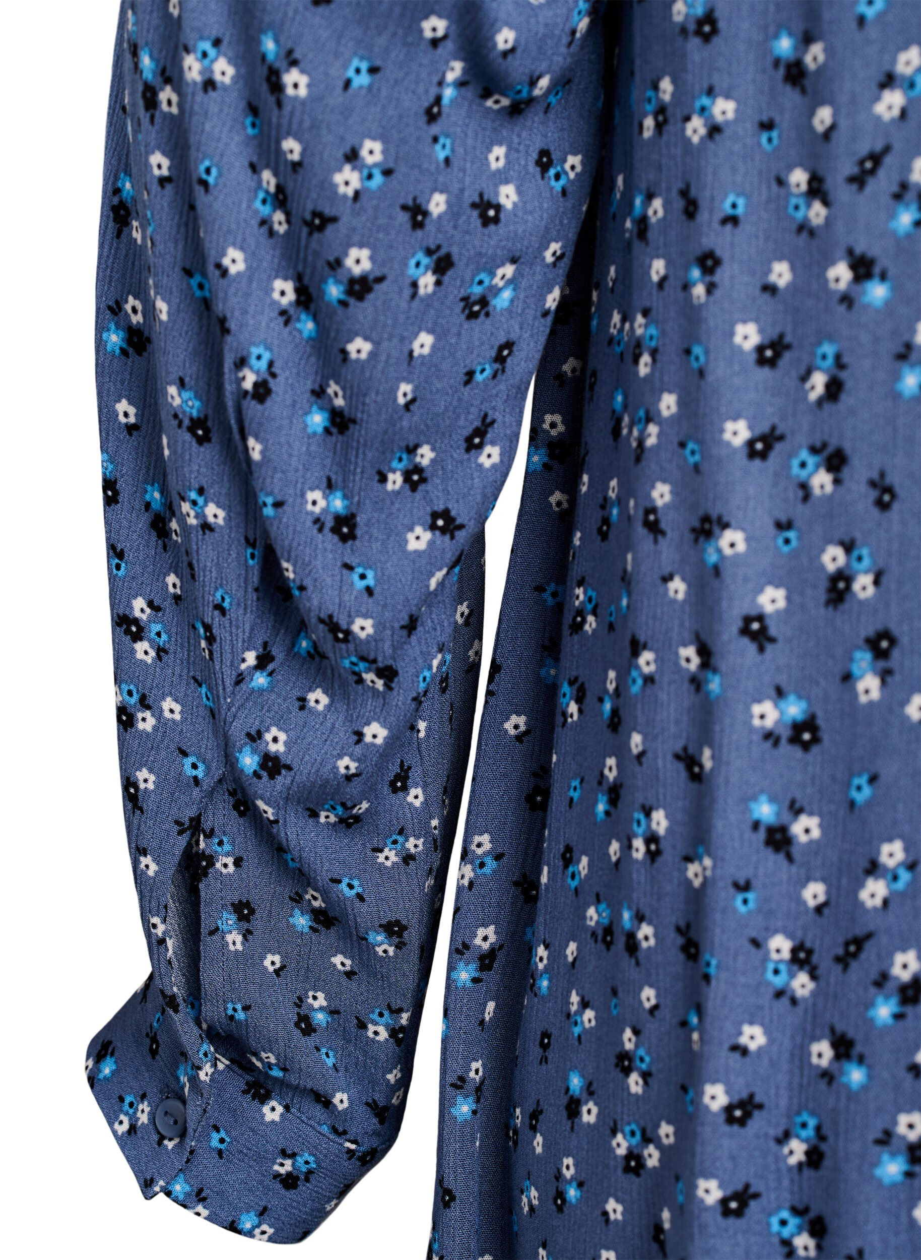 Zizzifashion Long shirt with floral print, Blue, Packshot image number 3