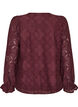 Long-sleeved blouse with lace pattern, Dark Bordeaux, Packshot image number 1