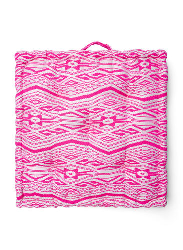 Box cushion with pattern, Pink, Packshot image number 0