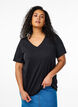 2-pack t-shirts with v-neck, Black, Model image number 0
