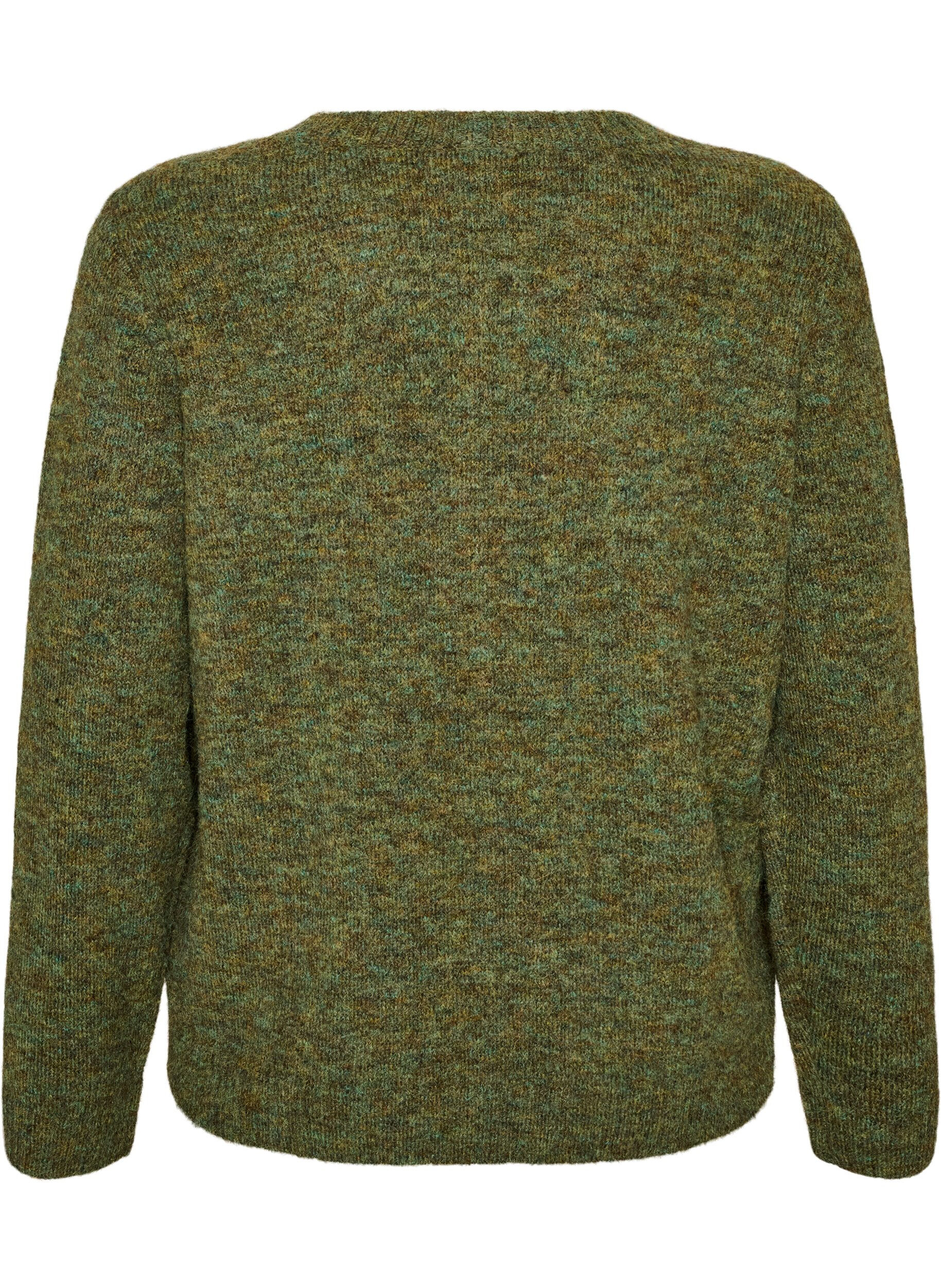 ZizzifashionLoose round neck jumper, Green, Packshot image number 1