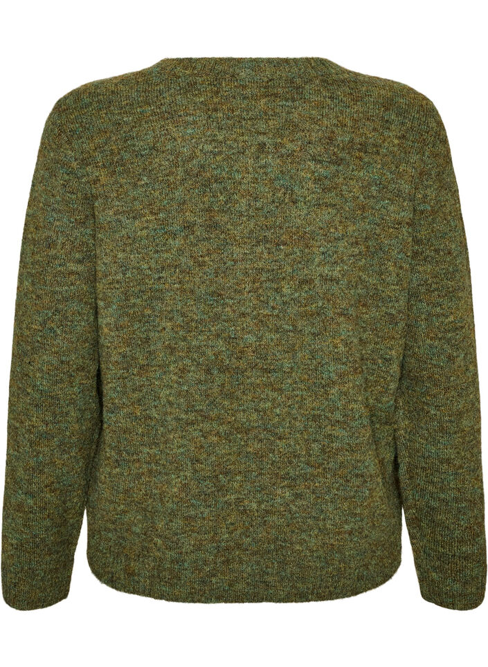 Loose round neck jumper, Green, Packshot image number 1