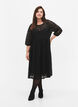 Lace dress with 3/4 sleeves, Black, Model image number 2
