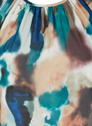 Printed blouse with 3/4 sleeves and tie detail, Reflecting Pond, Packshot image number 2