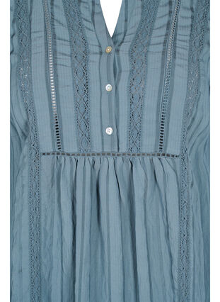 Striped viscose dress with lace ribbons, Goblin Blue, Packshot image number 2