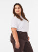 Cotton T-shirt with text embroidery, White, Model image number 0