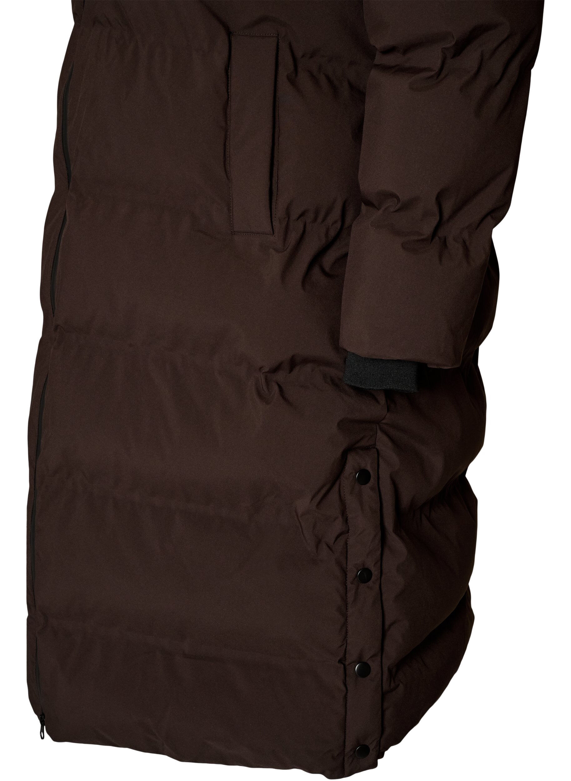 ZizzifashionLong puffer winter coat with hood, Brown, Packshot image number 3