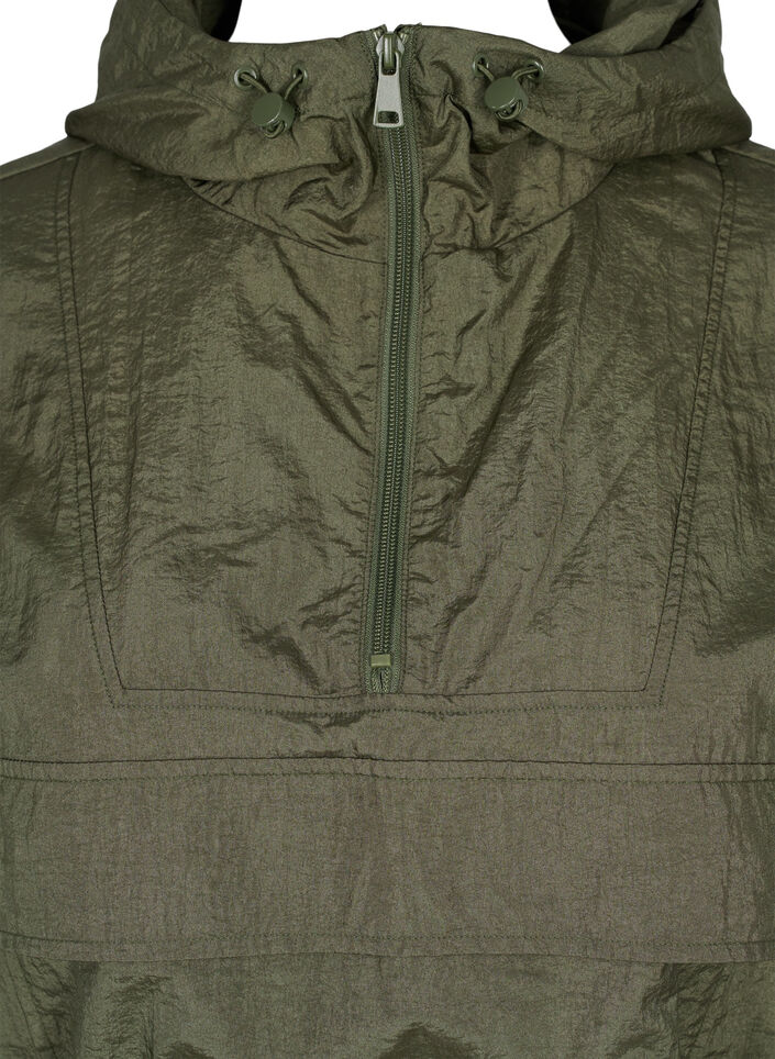 Long anorak with hood and pocket, Grape Leaf, Packshot image number 2
