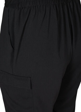 Loose trousers with side pockets, Black, Packshot image number 3