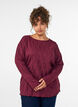 Jersey blouse with a wavy texture, Red, Model image number 0