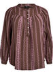 Blouse with embroidered pattern, Brown, Packshot image number 0