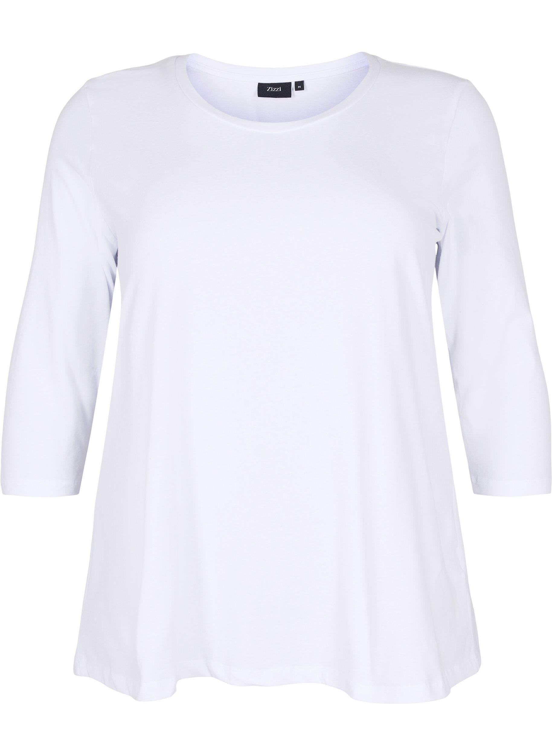 Basic cotton t-shirt with 3/4 sleeves