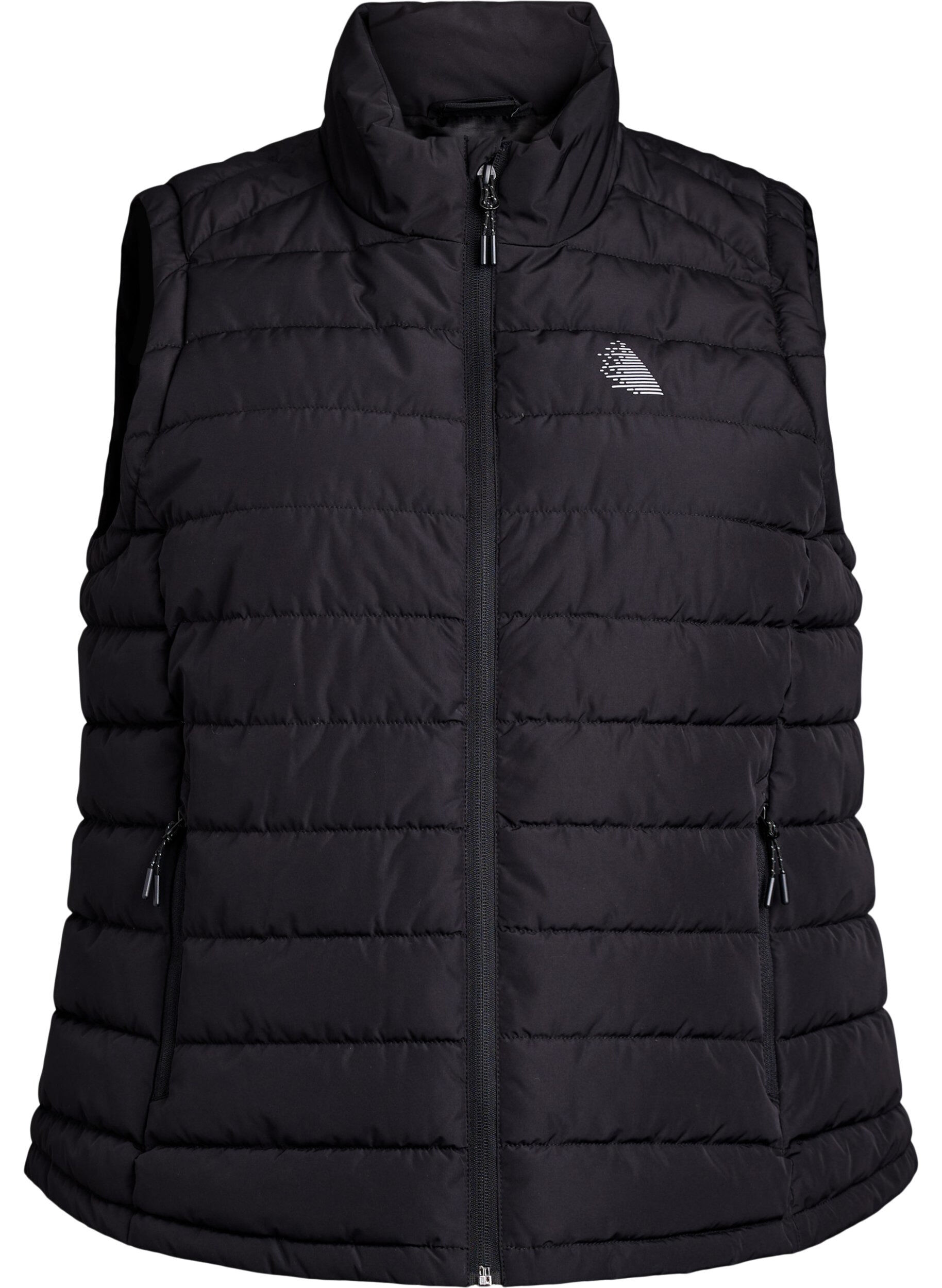 Sporty padded vest with zipper and pockets