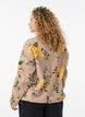 Floral fleece jacket with a high neck and zip, Beige, Model image number 2