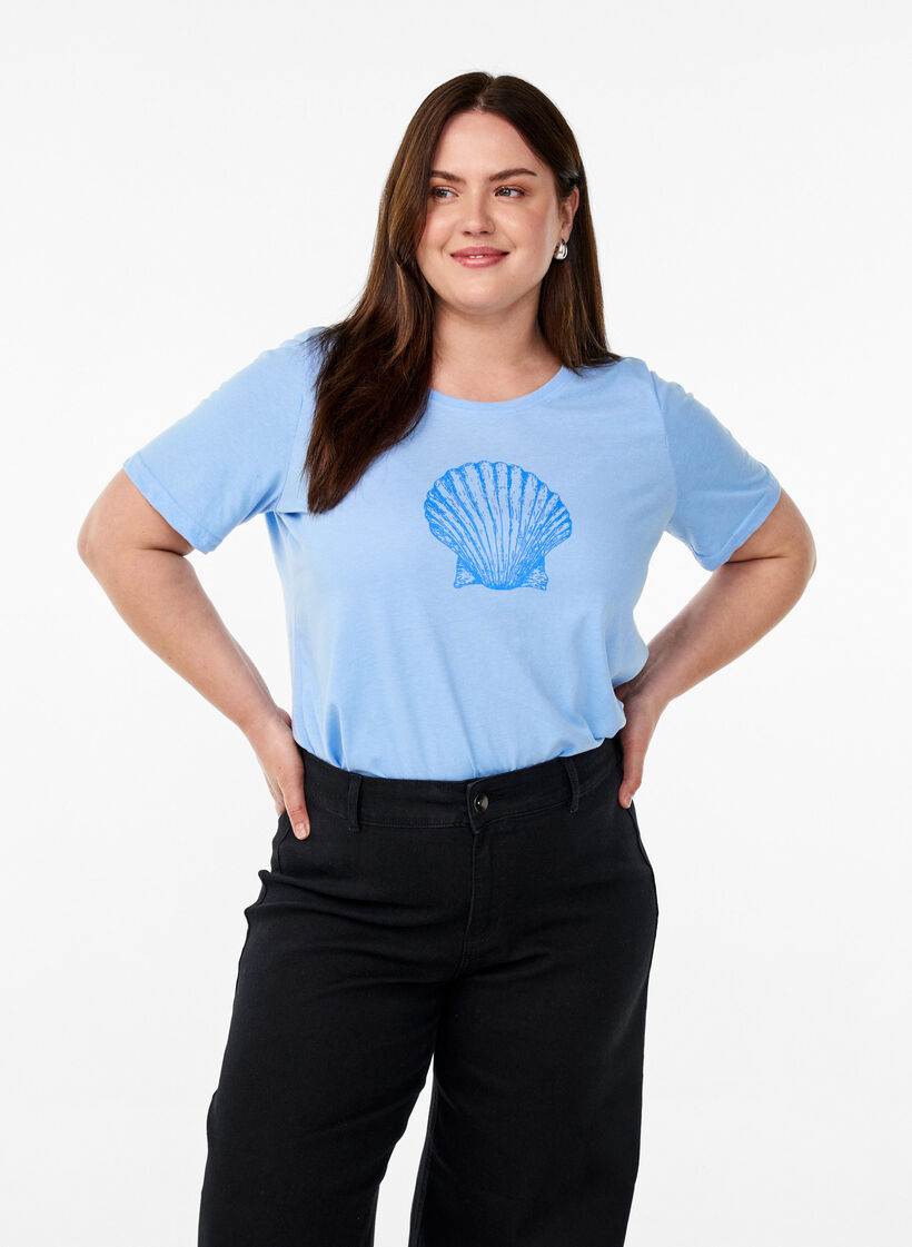 FLASH - T-shirt with motif, Light Blue, Model image number 0