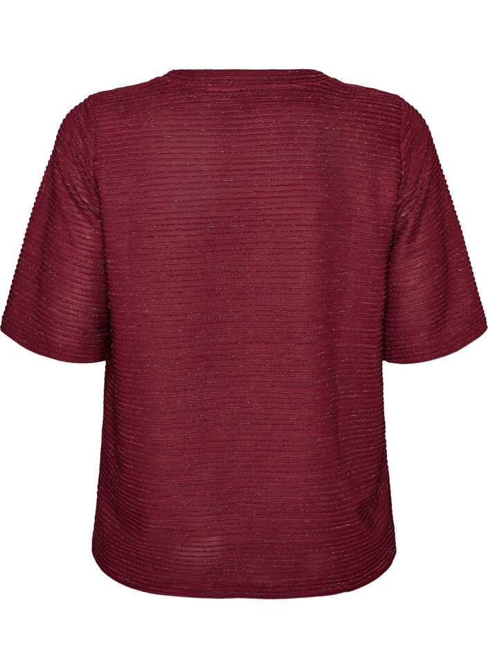Blouse with texture and glitter, Red, Packshot image number 1