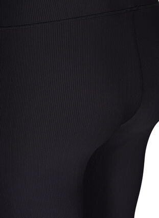 Ribbed gym leggings in a 7/8 length, Black, Packshot image number 3