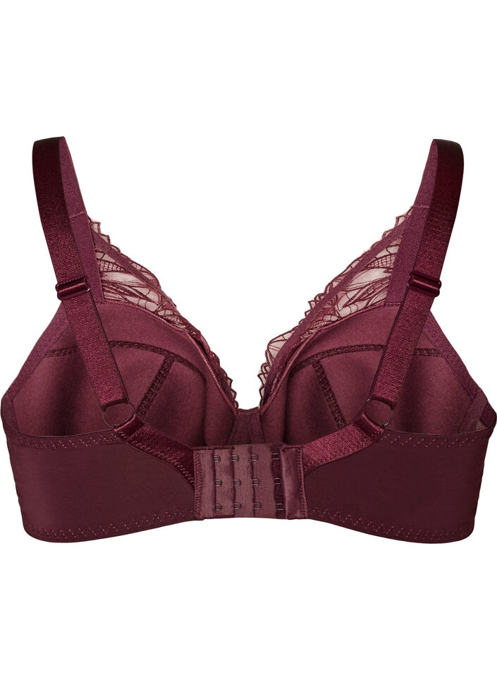 Padded lace bra with underwire, Red, Packshot image number 1