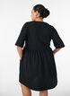 Dress with a ribbed texture and an empire line, Black, Model image number 2