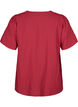 Short sleeve viscose blouse with embroidery, Red, Packshot image number 1