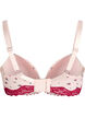 Moulded bra with floral print and lace, Rose, Packshot image number 1