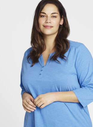 Blouse with 3/4 sleeves, Marina, Model image number 0