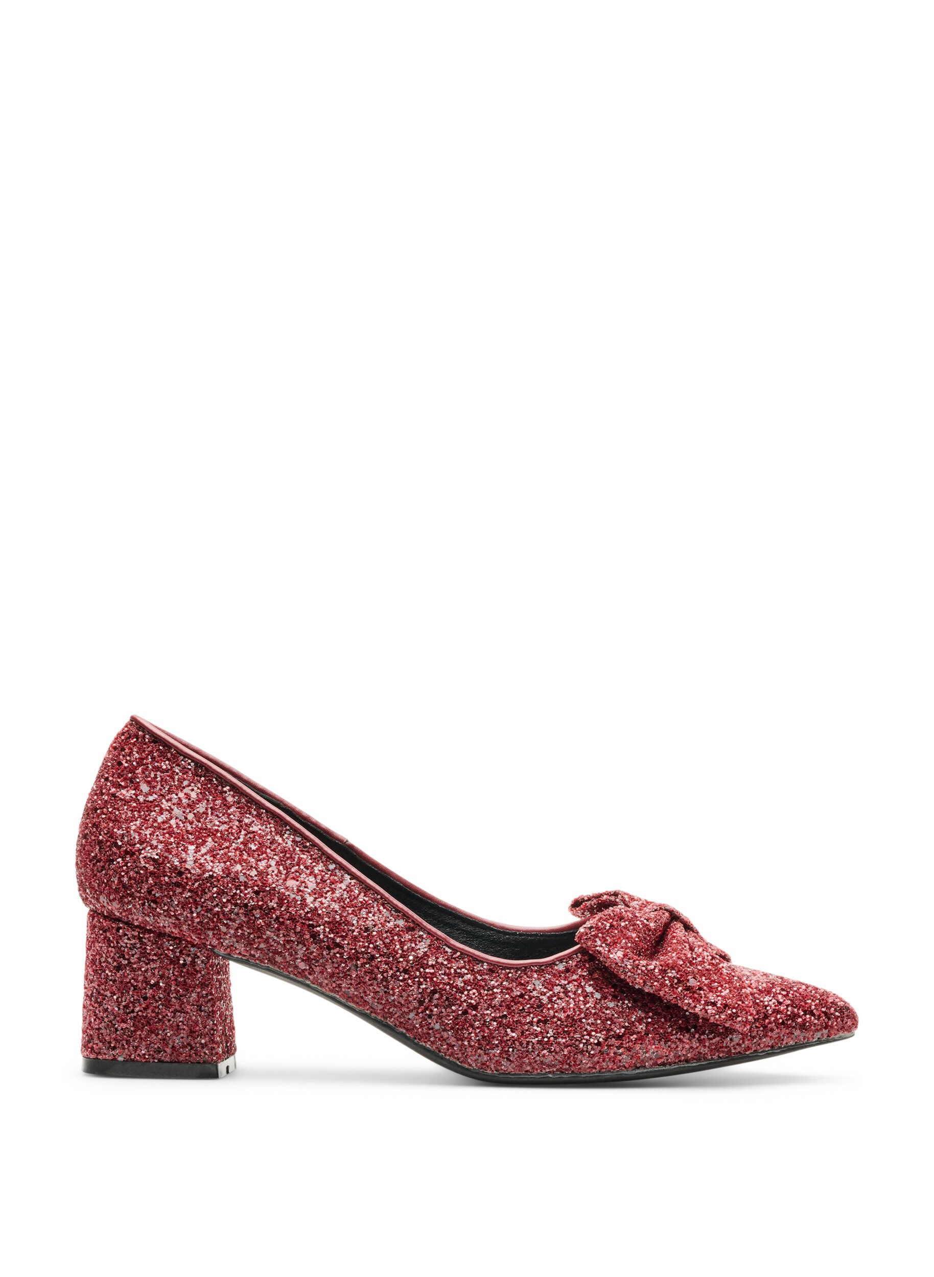 ZizzifashionGlitter pump with bow, Red, Packshot image number 0