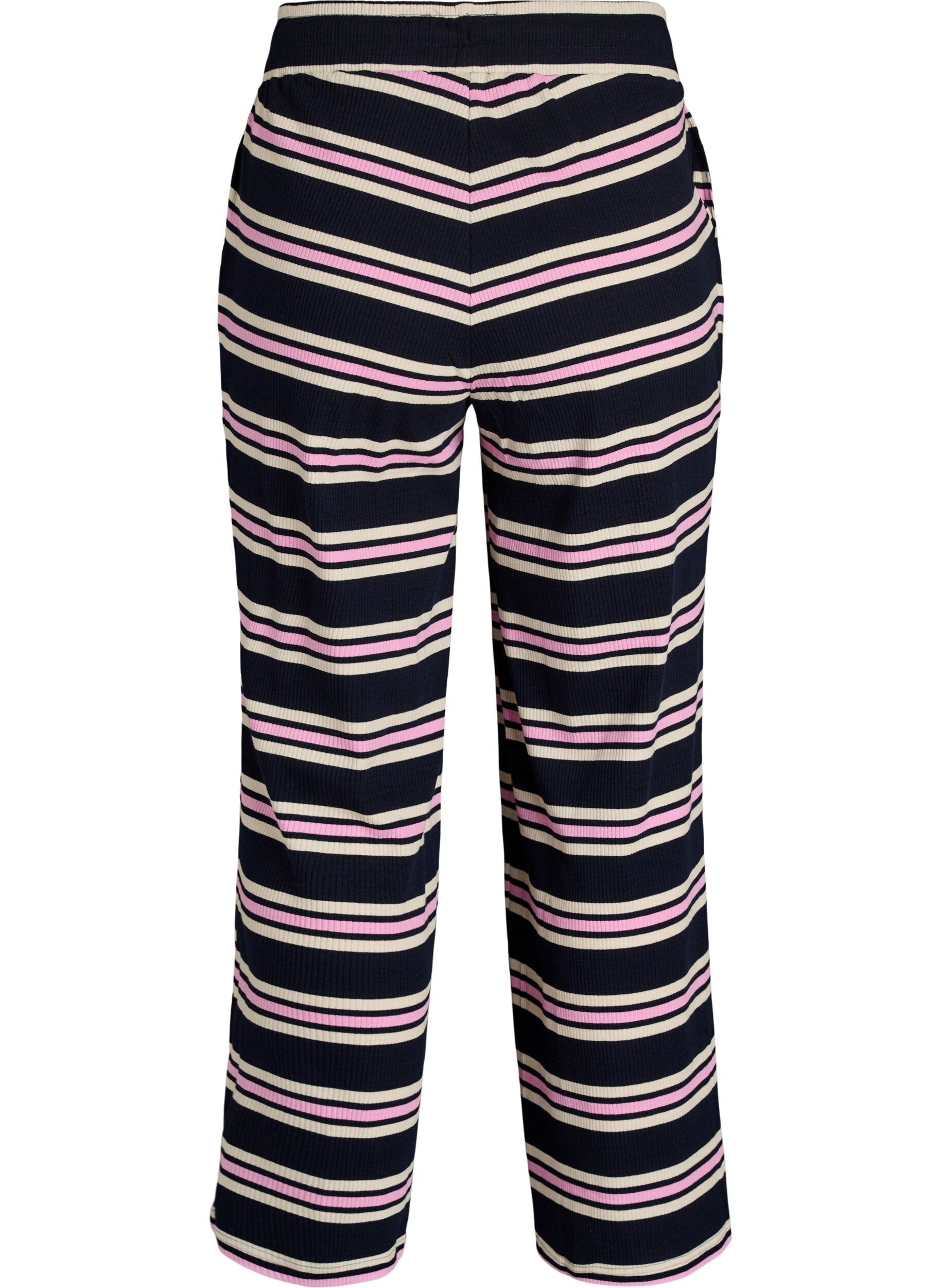 ZizzifashionStriped pyjama bottoms with wide legs, Blue, Packshot image number 1