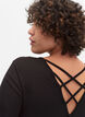 Short sleeve viscose nightgown with back detail, Black, Model image number 4