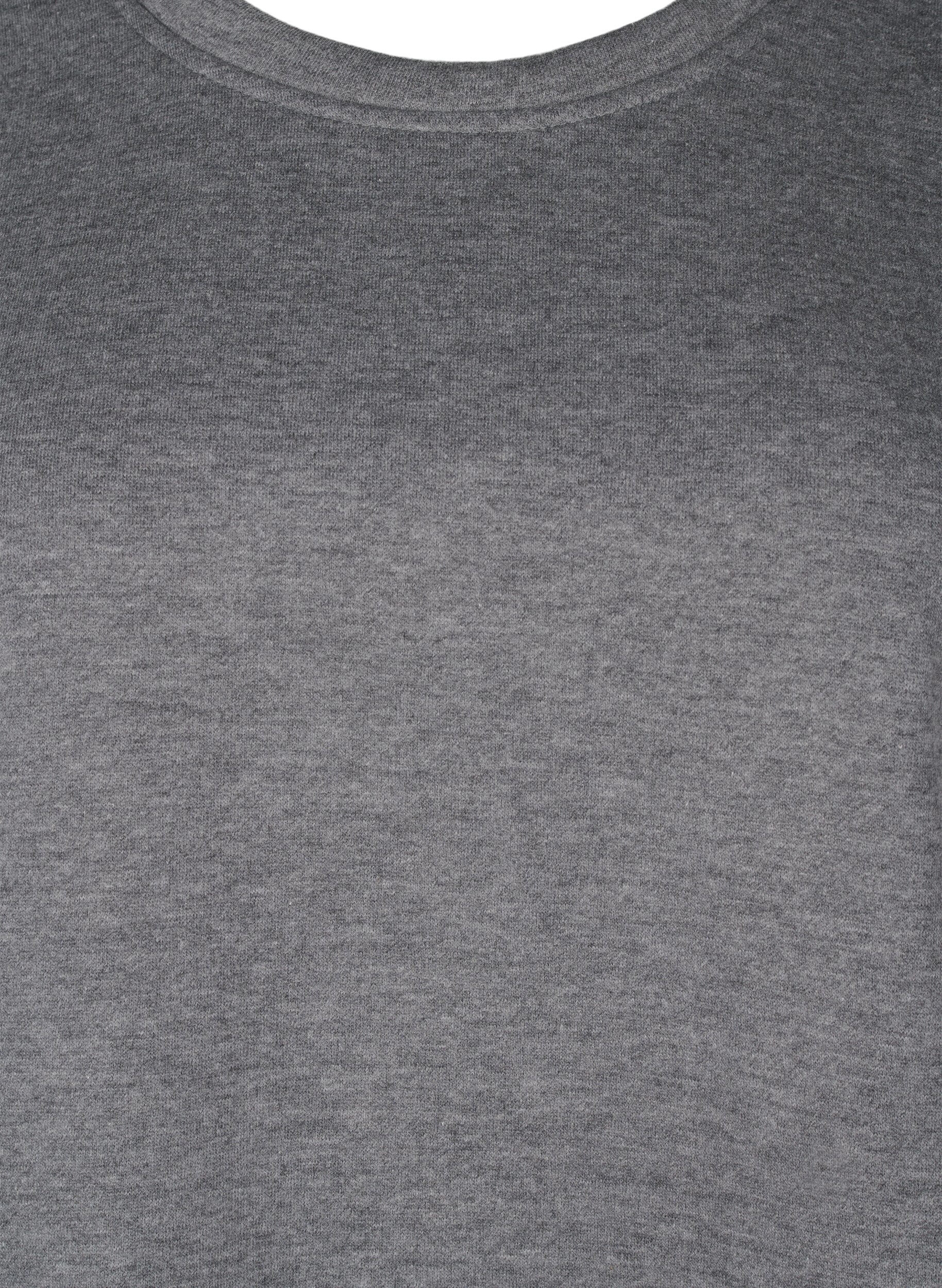 Zizzifashion Sweatshirt with contrast stitching, Medium Grey M&eacute;l, Packshot image number 2