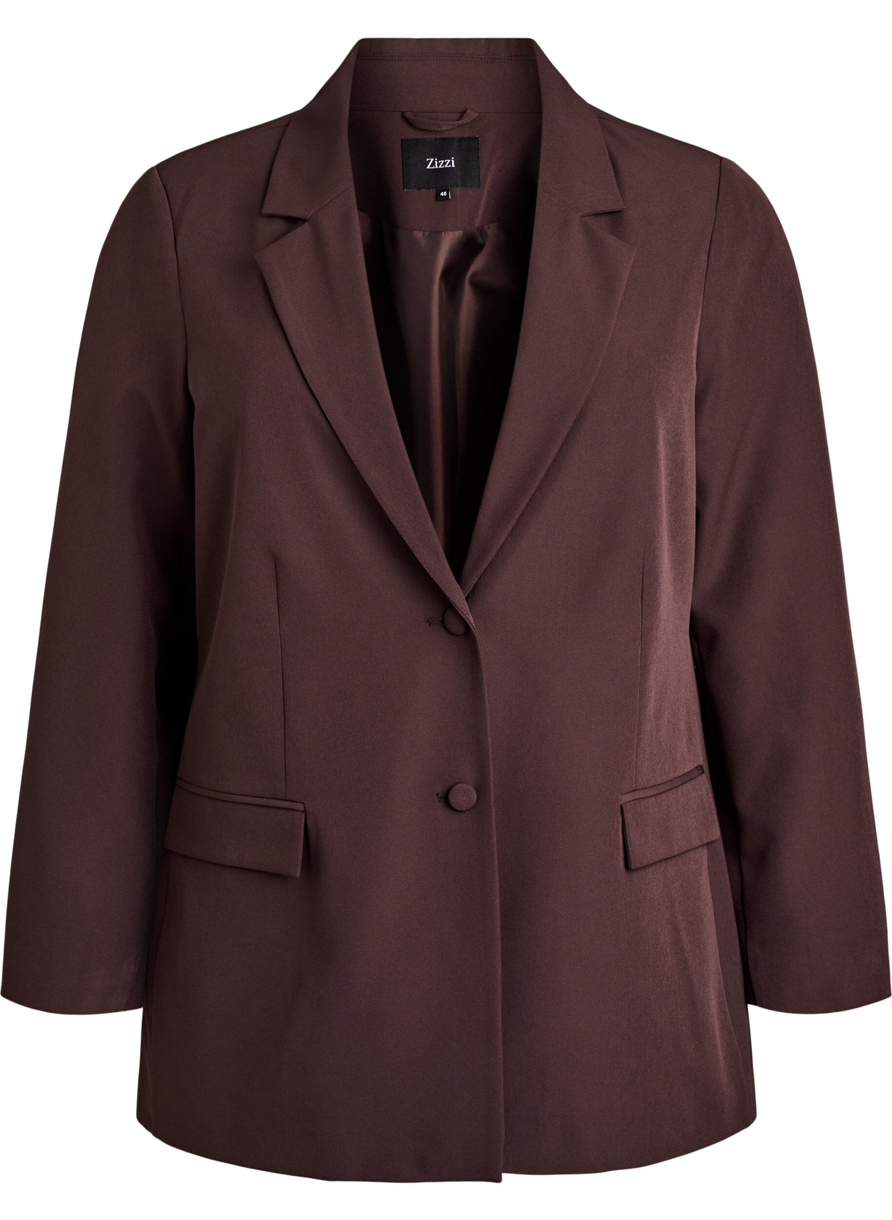 ZizzifashionClassic blazer with button fastening, Brown, Packshot image number 0
