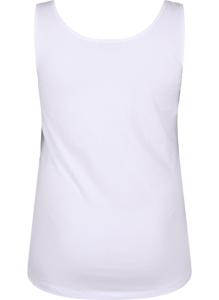 Solid color basic top in cotton, White, Packshot image number 1