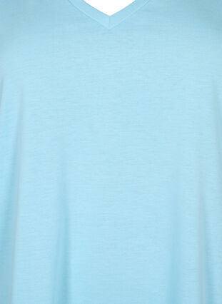 Short sleeve t-shirt with v-neckline, Sky Blue, Packshot image number 2