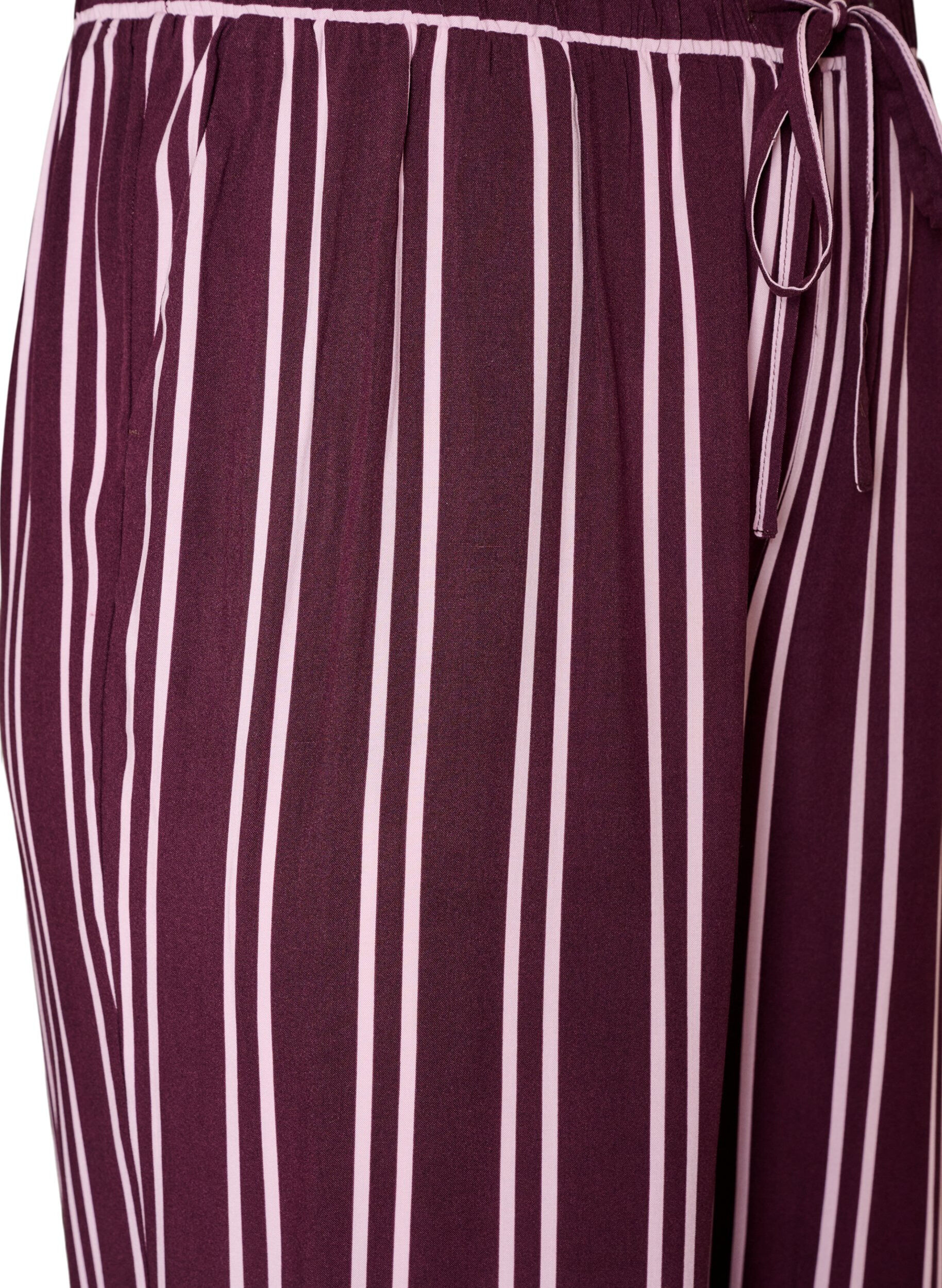 ZizzifashionLoose pyjama bottoms with stripes, Dark Bordeaux, Packshot image number 2