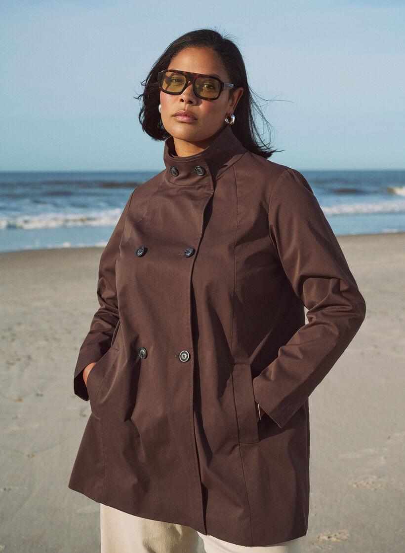 Water-repellent spring jacket with an A-line cut, Brown, Image image number 0