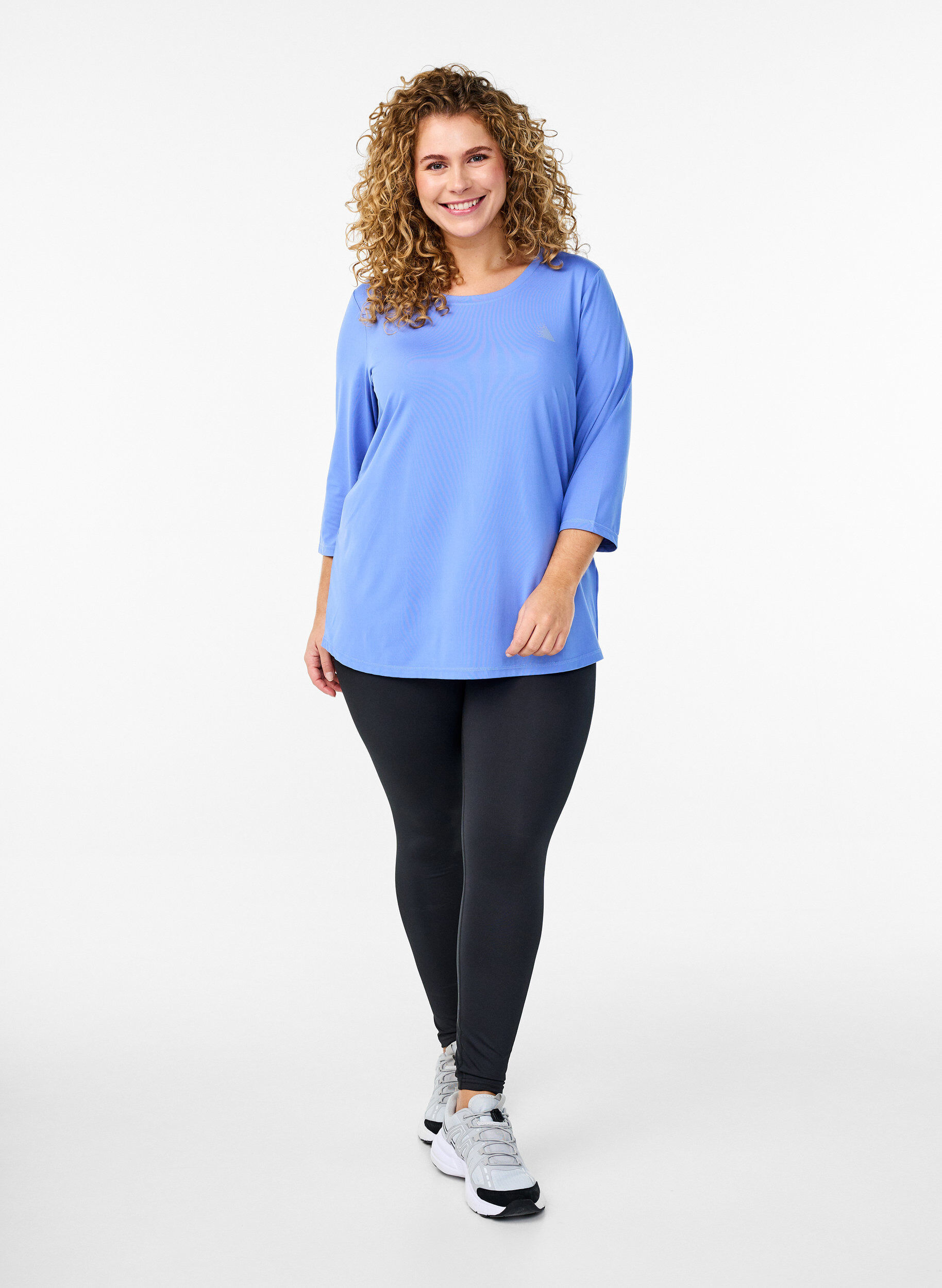 Zizzifashion Sports top with 3/4 sleeves, Blue, Model image number 1