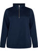 Sweatshirt with a high collar and zipper, Blue, Packshot image number 0