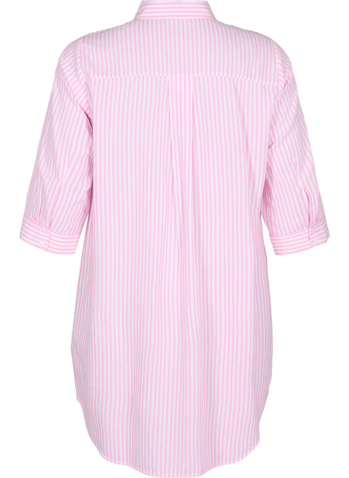 Long striped shirt with 3/4 sleeves, Pink, Packshot image number 1