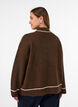 Knitted jumper with turtleneck and contrast stripes, Brown, Model image number 2