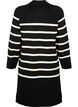 Striped knit dress with turtleneck, Black Comb, Packshot image number 1