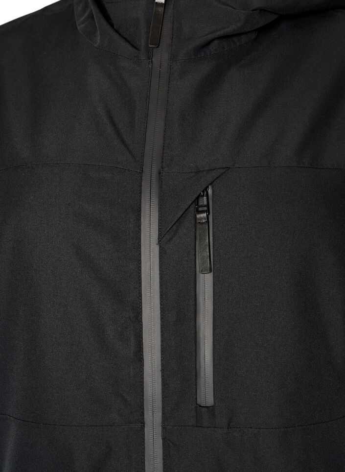 Ski jacket with hood and zip pockets, Black, Packshot image number 2