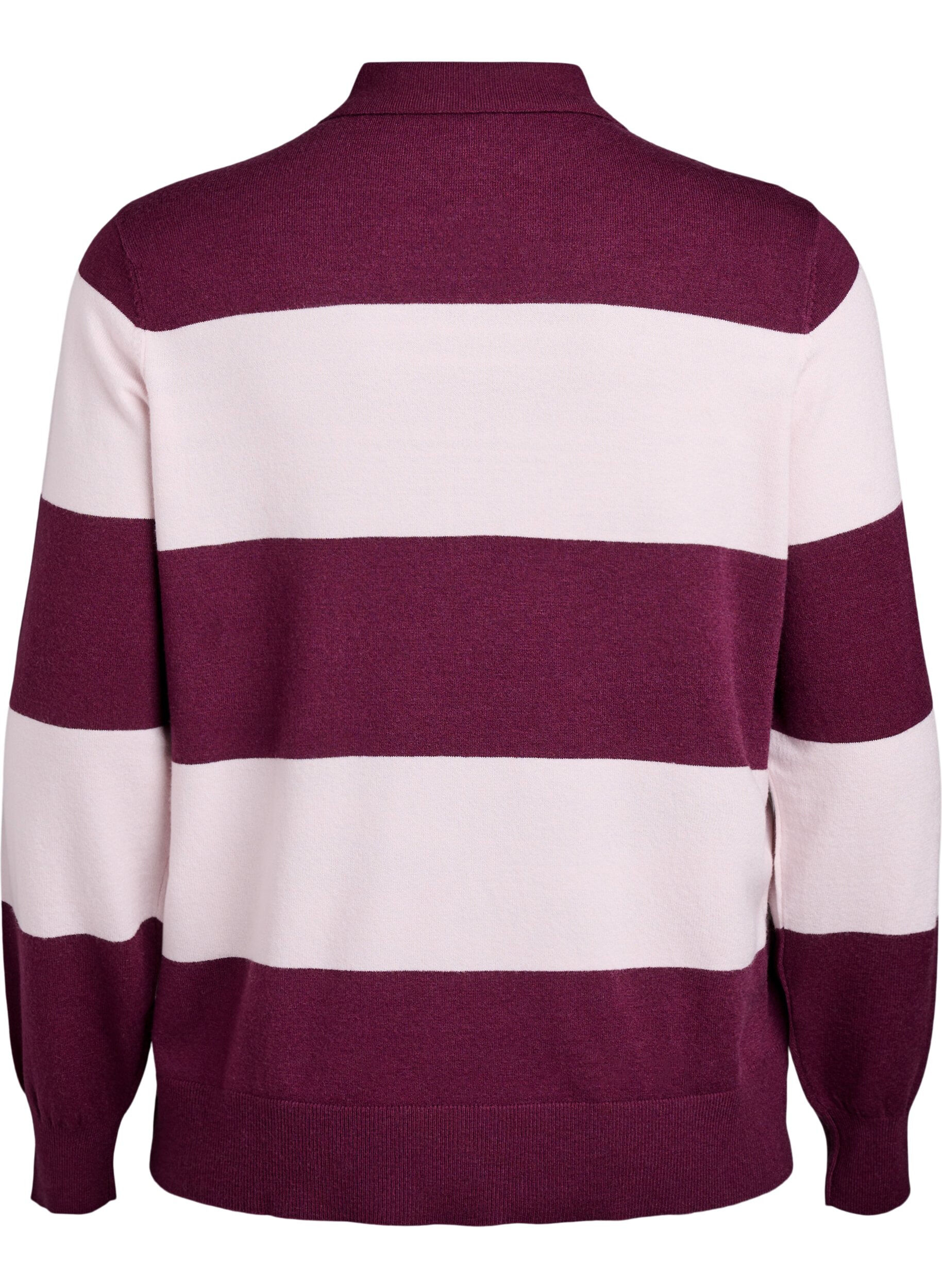 Zizzifashion Knit blouse with collar, Red, Packshot image number 1