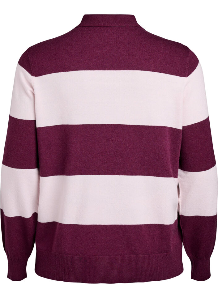 Knit blouse with collar, Red, Packshot image number 1